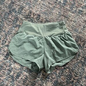 Women's High-Waisted Athletic Green Shorts